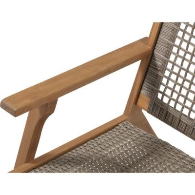 Fauteuil de jardin BORA en bois d'Acacia FSC et résine tressée