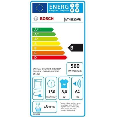 Sèche-linge Bosch WTN83209FR - 8 kg - Induction - Classe B