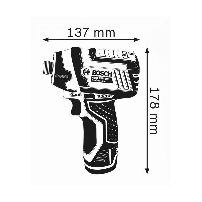 Visseuse à chocs Bosch Pro 12V-105 + 2 batteries 2,0Ah + L-BOXX