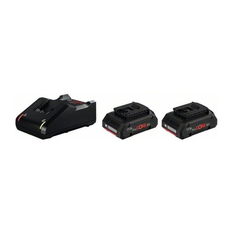 Pack de 2 batteries 18V ProCORE 4Ah + chargeur rapide - BOSCH