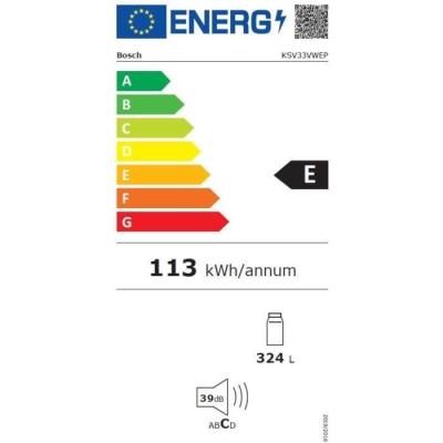 Réfrigérateur pose-libre Bosch KSV33VWEP SER4 - 324 L - Blanc - Froid ventilé