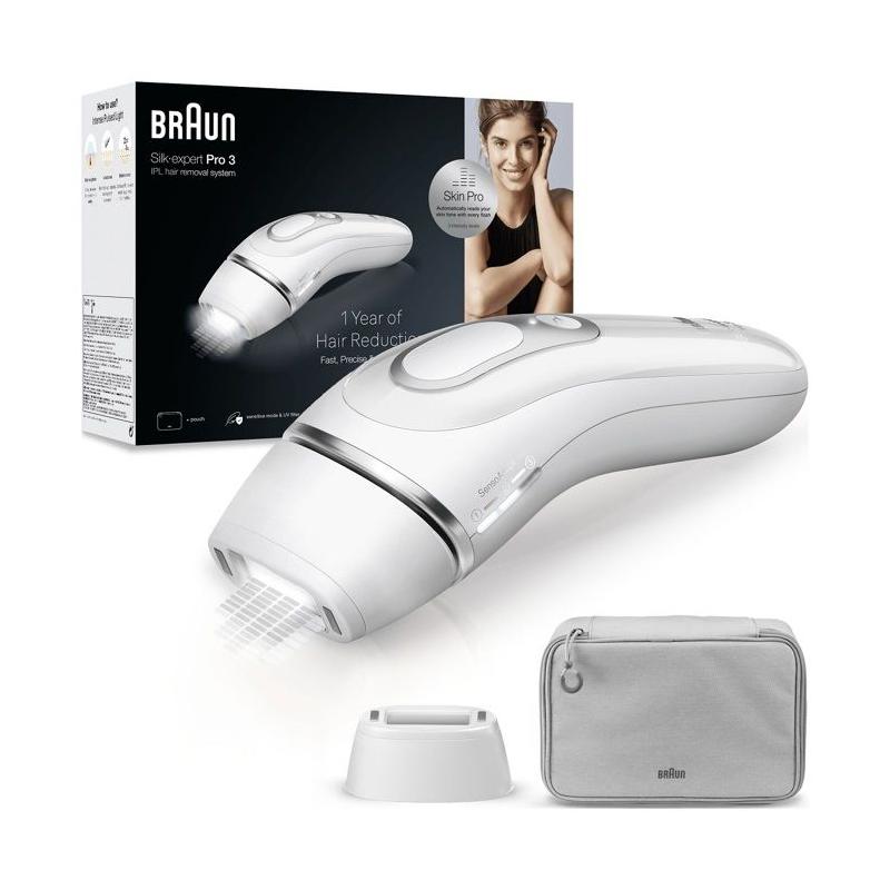Épilation durable avec l'épilateur lumière pulsée Braun - 3 niveaux - 300 000 flashes