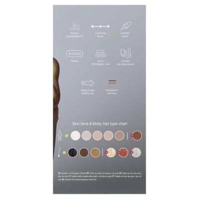 Épilation durable avec l'épilateur lumière pulsée Braun - 3 niveaux - 300 000 flashes