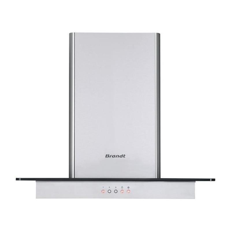 Hotte murale BRANDT BHB1644IX 60cm Inox + Verre