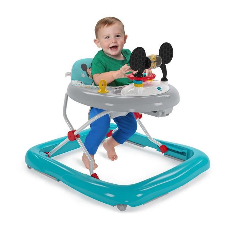 Trotteur bébé évolutif et pliable 2-en-1 Disney Mickey - Jouet d'éveil intégré