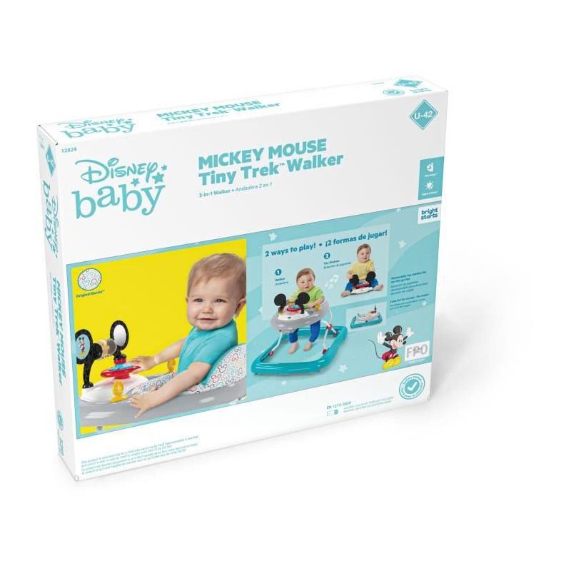 Trotteur bébé évolutif et pliable 2-en-1 Disney Mickey - Jouet d'éveil intégré