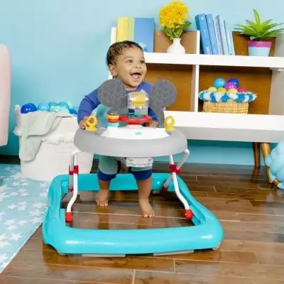 Trotteur bébé évolutif et pliable 2-en-1 Disney Mickey - Jouet d'éveil intégré