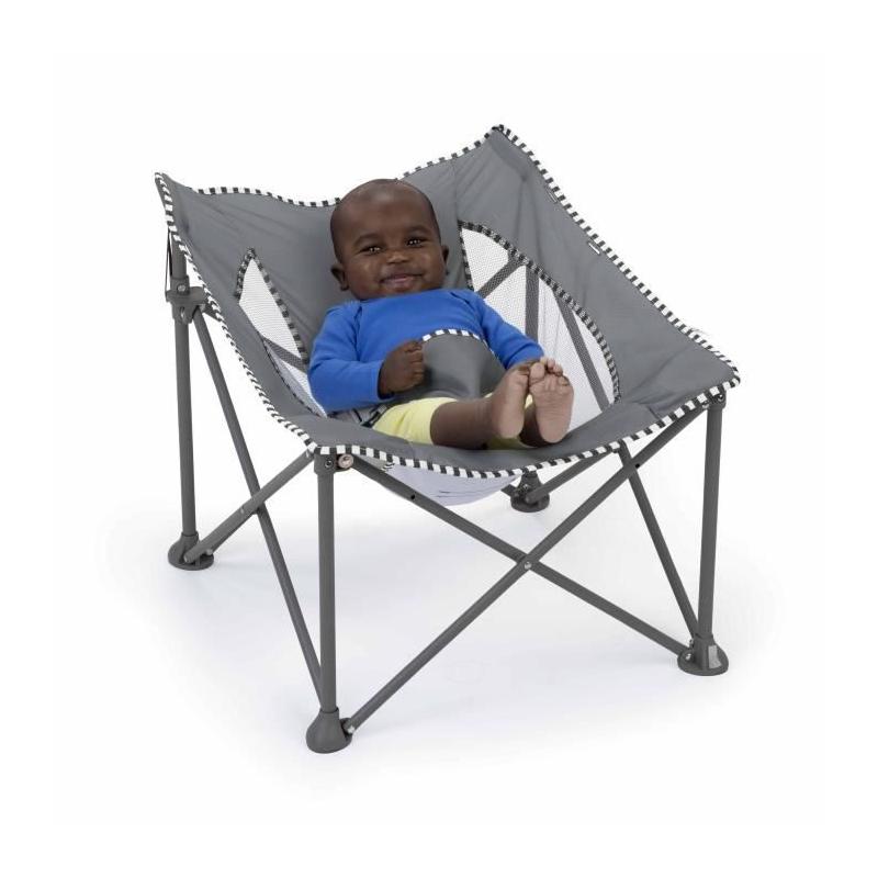 Transat bébé pliable Gris Pop 'N Chill - Pare soleil SPF +50