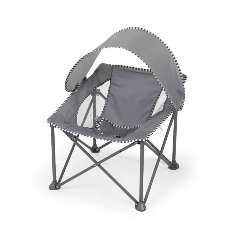Transat bébé pliable Gris Pop 'N Chill - Pare soleil SPF +50