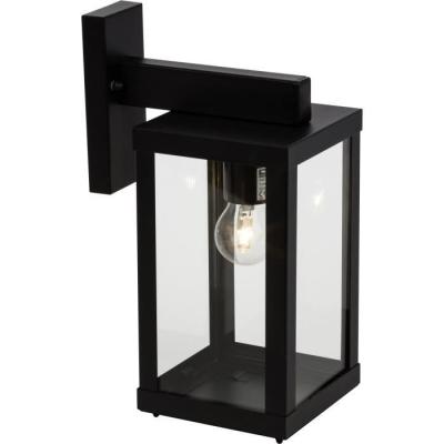 Applique extérieure GAIA noire métal/verre E27 1x60W - BRILLIANT