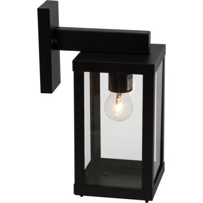 Applique extérieure GAIA noire métal/verre E27 1x60W - BRILLIANT
