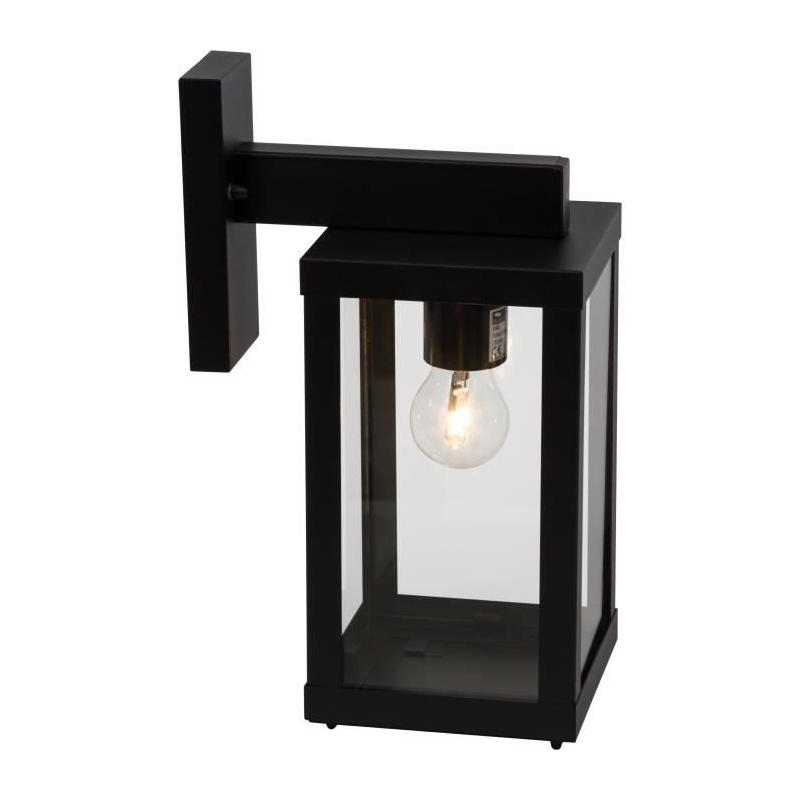 Applique extérieure GAIA noire métal/verre E27 1x60W - BRILLIANT