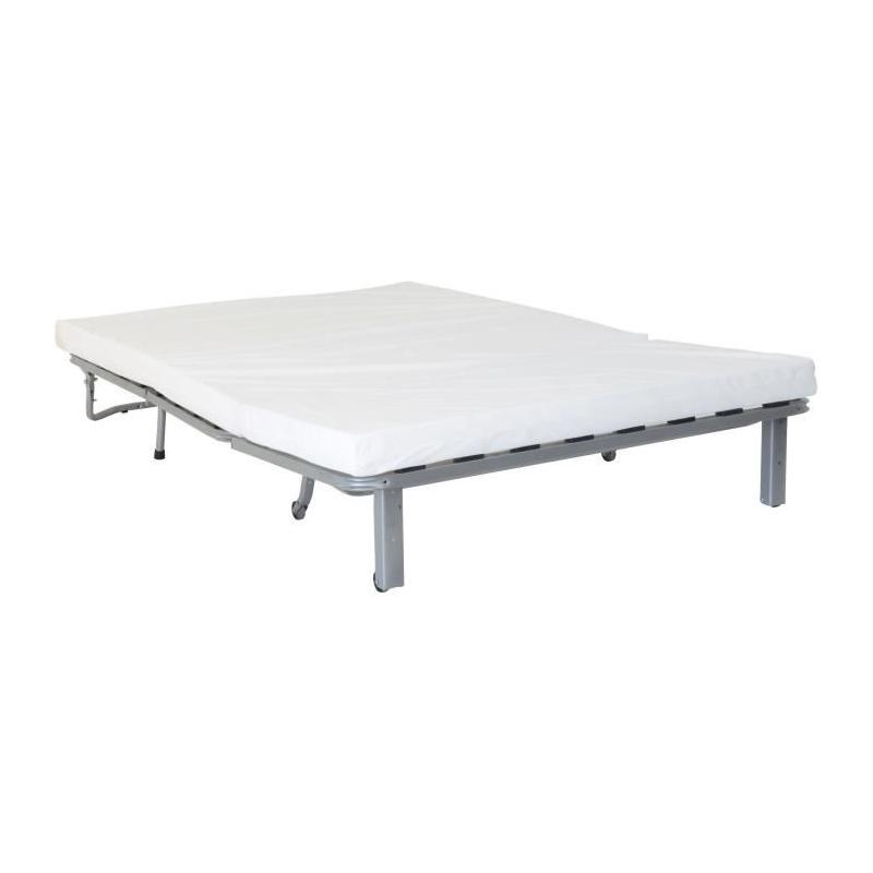 Banquette BZ DREAM en Tissu 100% Coton gris clair - 140x190 cm