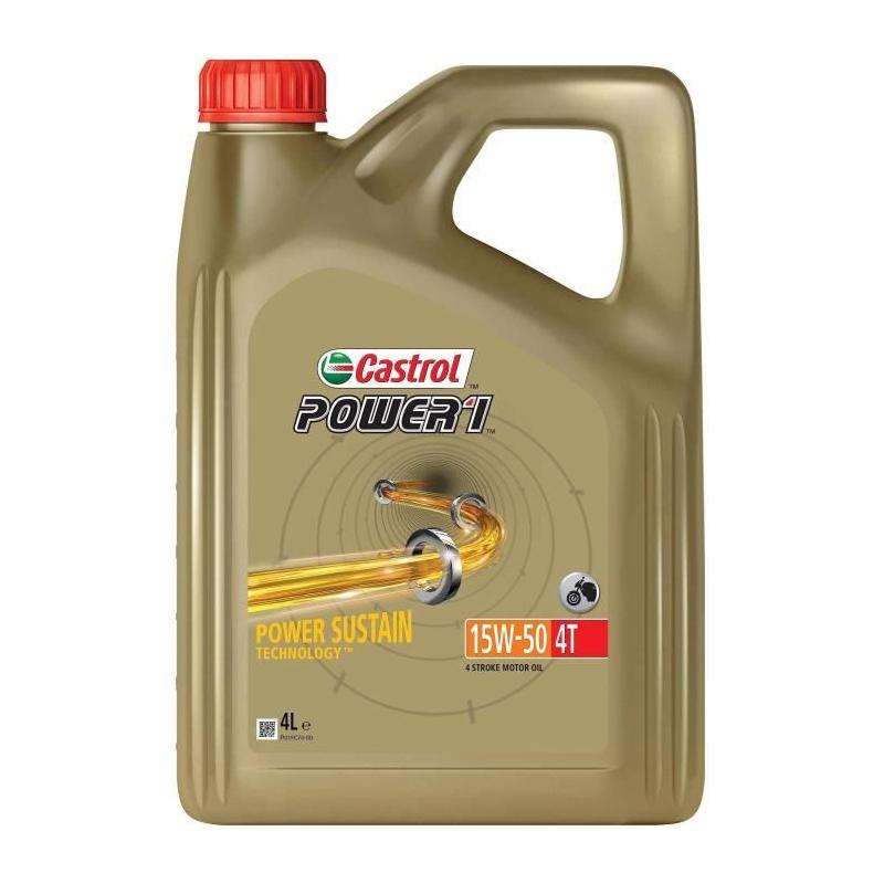 CASTROL Power 1 4T 15W-50 4L - Huile moteur performante