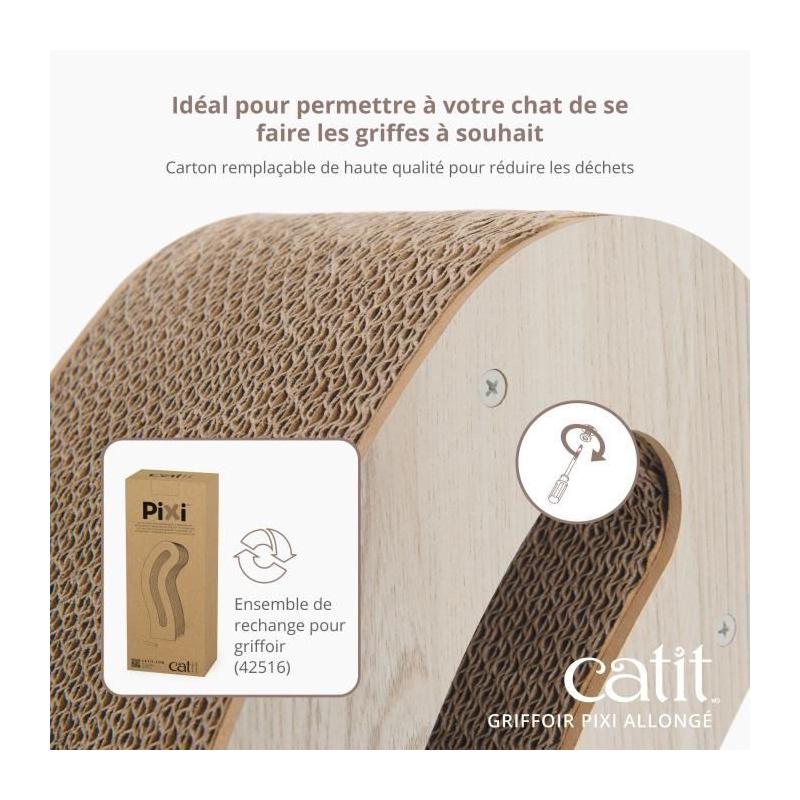 Griffoir pour chat CATIT - Pixi Queue de chat - Fun en bois naturel