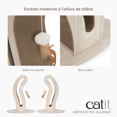 Griffoir pour chat CATIT - Pixi Queue de chat - Fun en bois naturel