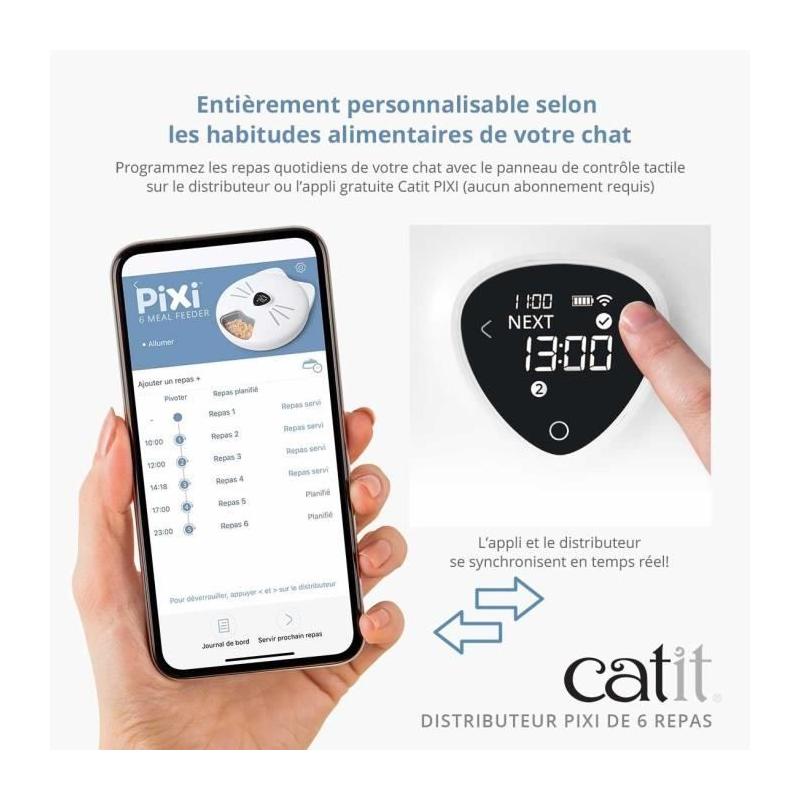 Distributeur de repas connecté pour chat - CATIT PIXI SMART - 6 x 170ml