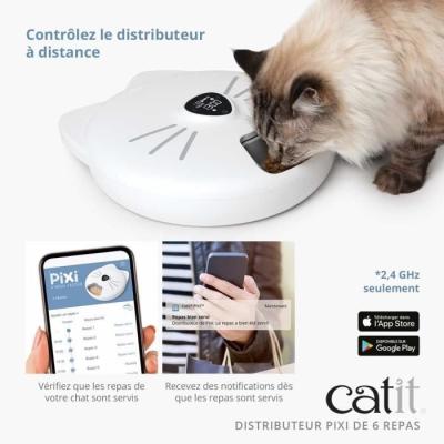 Distributeur de repas connecté pour chat - CATIT PIXI SMART - 6 x 170ml