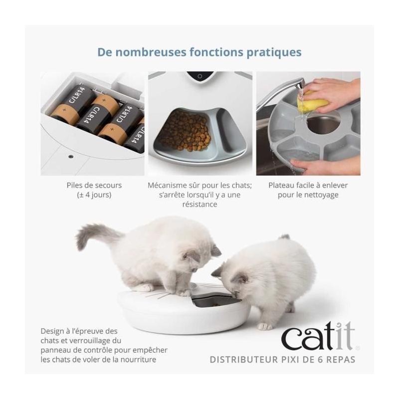 Distributeur de repas connecté pour chat - CATIT PIXI SMART - 6 x 170ml
