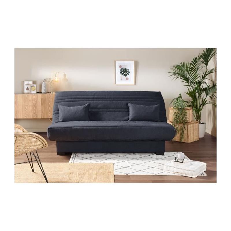 Banquette clic clac 3 places gris anthracite - Confort optimal
