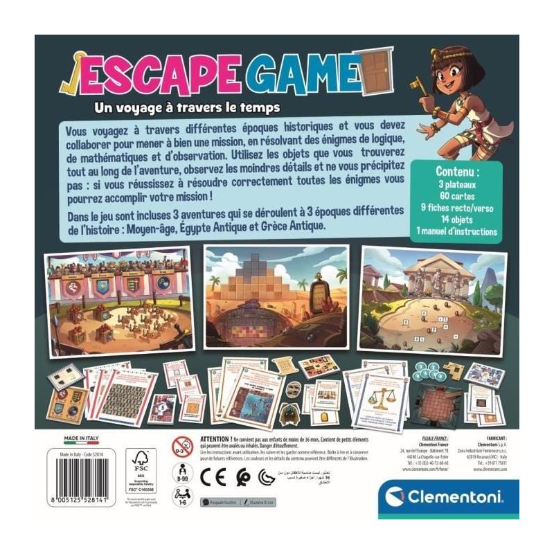 Clementoni - Escape Game voyage dans le temps - 3 aventures