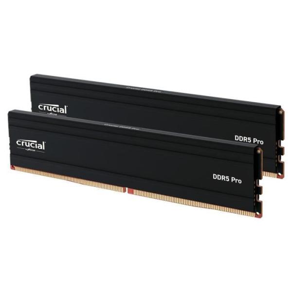 Mémoire RAM - CRUCIAL - DDR5 PRO - Kit 48 Go (2 x 24 Go) - 5600 MT/s - UDIMM - CL46 - CP2K24G56C46U5