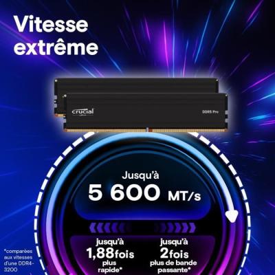 Boostez les performances de votre PC avec le Kit RAM CRUCIAL DDR5 PRO 48Go