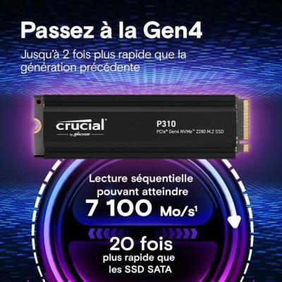 La performance ultime avec le SSD interne Crucial P310 1TB NVMe M.2!
