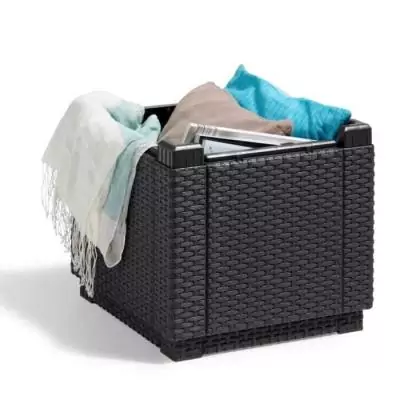 Pouf de jardin Cube Keter - Confort gris graphite