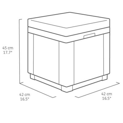 Pouf de jardin Cube Keter - Confort gris graphite