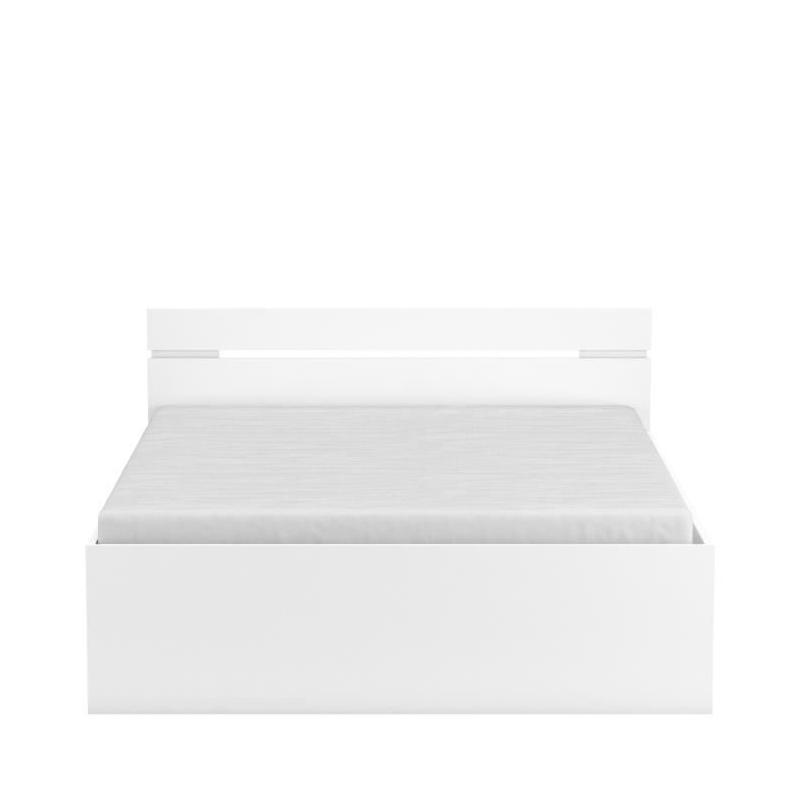 Lit adulte MICHIGAN 140x190 cm avec rangements - Blanc