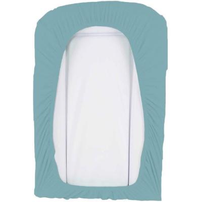 Lot 2 Housses matelas à langer douces - Blanc/Nile - 50x75 cm