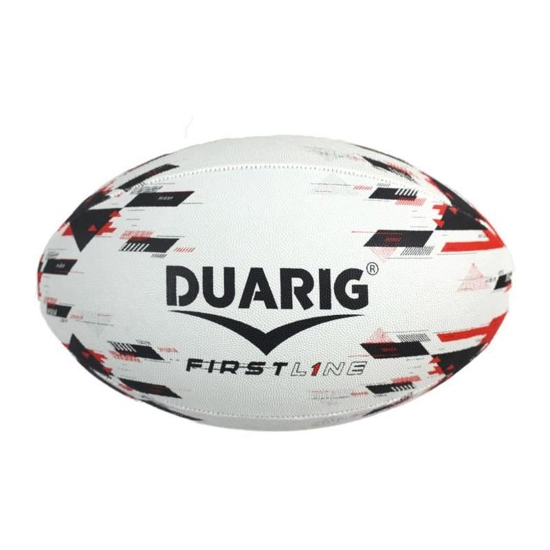 Ballon de rugby Noir et Rouge Firstline DUARIG T5