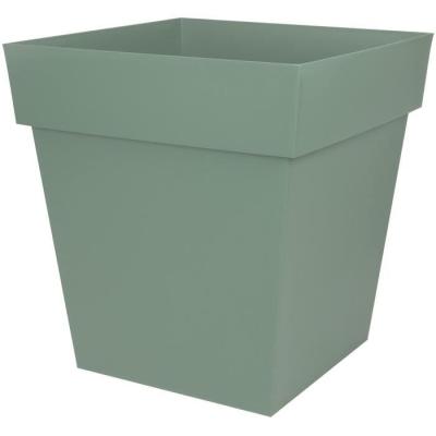 Pot de fleur carré Toscane - 50 cm - 87 L - Vert laurier