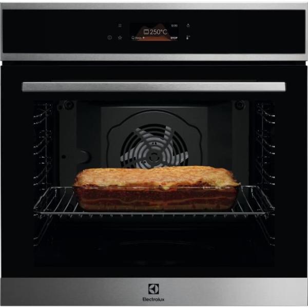 Four encastrable - Pyrolyse - Chaleur tournante pulsée - ELECTROLUX - EOF8P08X - Inox - Porte froide - 59,4 x 59,4 x 56,8 cm