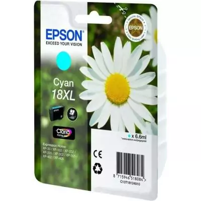 Cartouche d'encre EPSON T1812 XL Cyan - Pâquerette pour une impression éclatante Cartouche d'encre EPSON T1812 XL Cyan - Pâquerette pour une impression éclatante