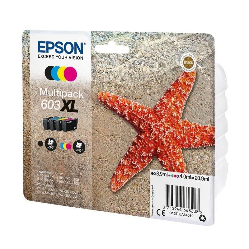 Kit d'encres EPSON Multipack 603 XL - Noir, Cyan, Magenta, Jaune