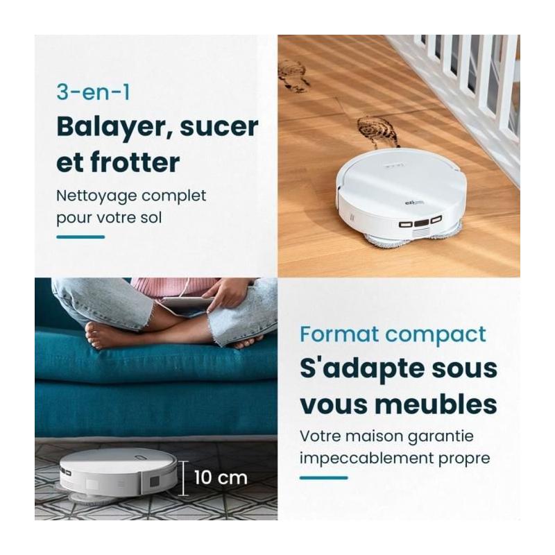 EZICLEAN All In One Z12 Ultra - Robot aspirateur laveur connecté