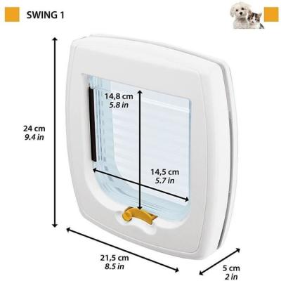 Chatière FERPLAST Swing 1 - Gris - Pour chat - 21,5 x 5 x 24 cm