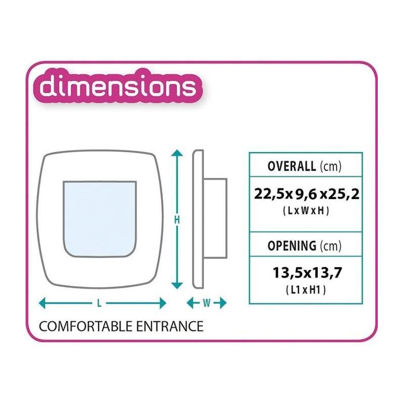 Chatière FERPLAST Swing 5 - Gris pour Chat - 22,5 x 16,2 x 25,2 cm