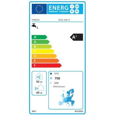 Chauffe-eau thermodynamique vertical 260L Ferroli EGEA - Anode Magnésium - Classe énergétique A+
