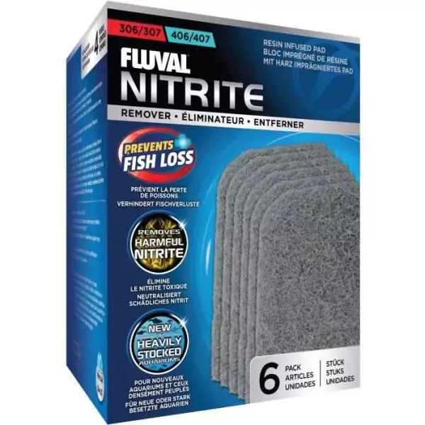 Filtre anti-nitrate - Fluval - 307/407 - 6 pcs - Bleu - Pour poisson d'eau froide
