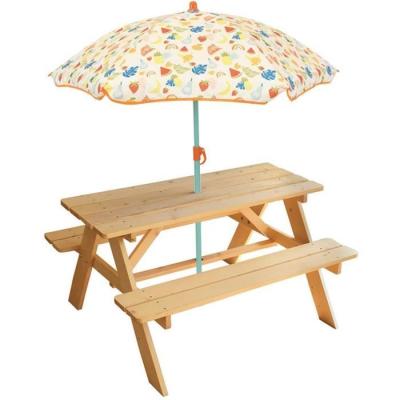Table pique-nique enfant FUN HOUSE Fruity's avec parasol - Multicolore/Orange