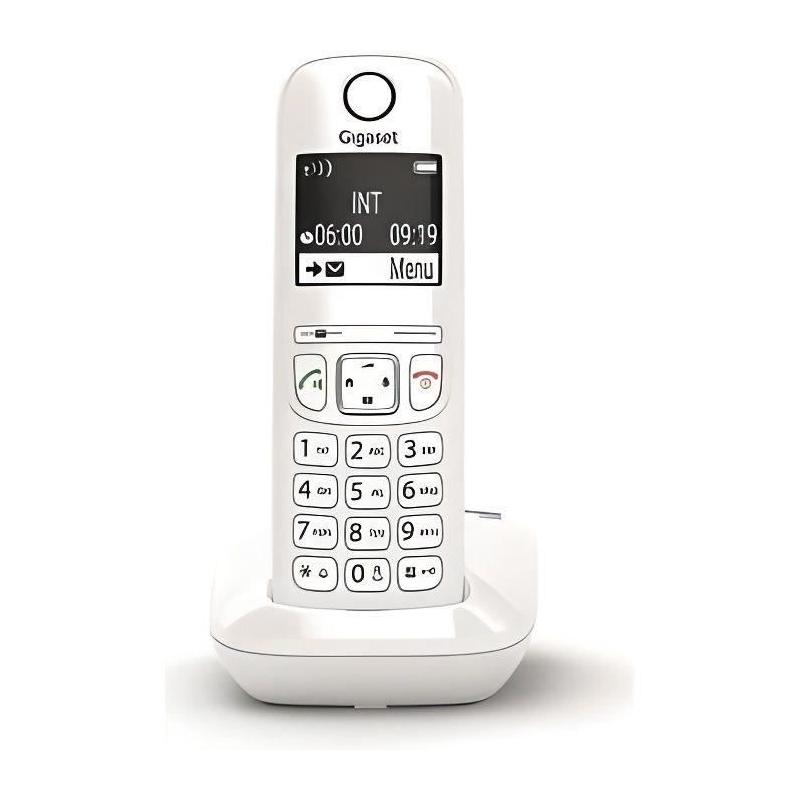 Téléphone Fixe GIGASET AS690 Blanc - Mains-libres performant et blocage d'appels