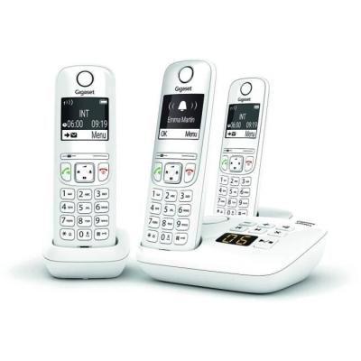 Téléphone Fixe AS690 A Trio Blanc - GIGASET: 20 sonneries - Mains libres