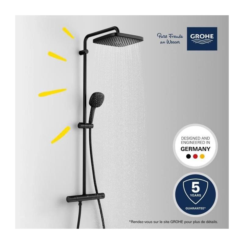Colonne de douche GROHE Vitalio Comfort 250 - Noir Mat
