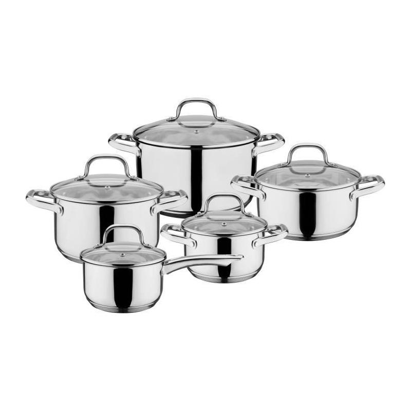 Ensemble de cuisine GSW Trentino 10 pièces - Acier inoxydable massif