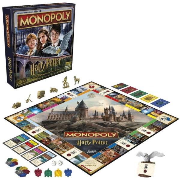 Monopoly Harry Potter édition, Jeu de société de plateau, Aventures magiques a Poudlard, des 8 ans, 2 a 6 joueurs