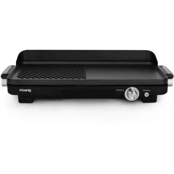 Plancha HKoeNIG - GRX330 - Double Zones 50x25cm - Revetement anti-adhésif - Plaque Amovible - 1800W