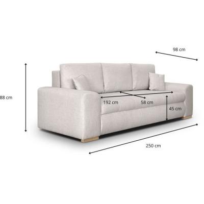 Canapé convertible avec coffre de rangement 3 places - INDIAN - Tissu beige